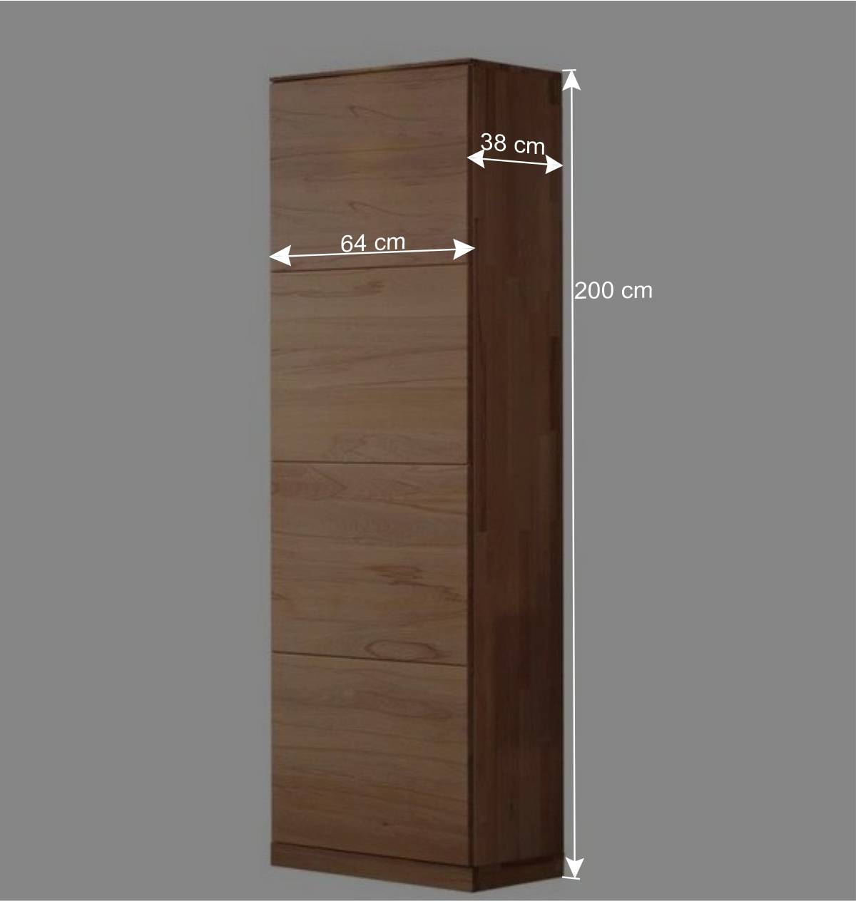 2m hoher Flurschrank aus Holz Kernbuche - Coestra