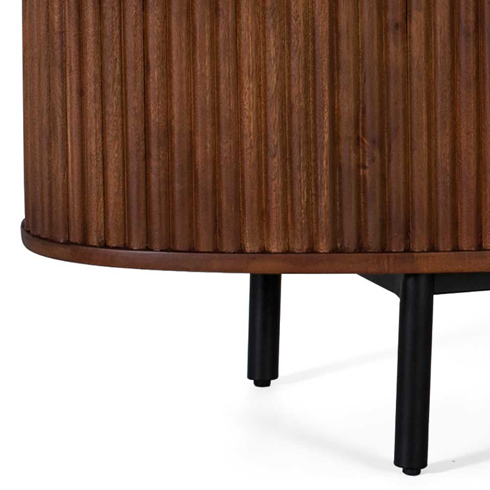 Ovaler Retro Couchtisch mit einer Schublade - Chalil