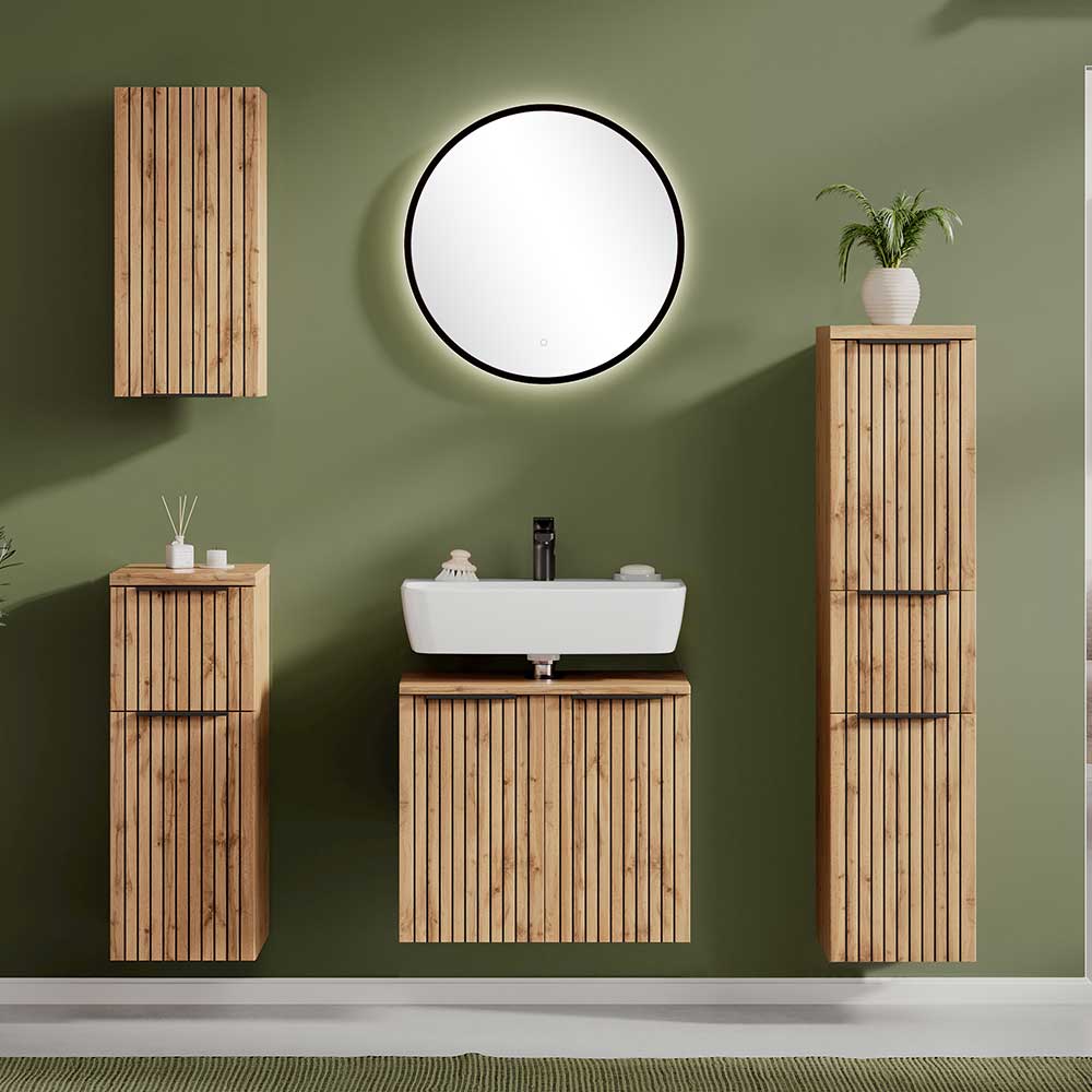 Möbelset fürs Bad in modernem Design - Crystoga (fünfteilig)