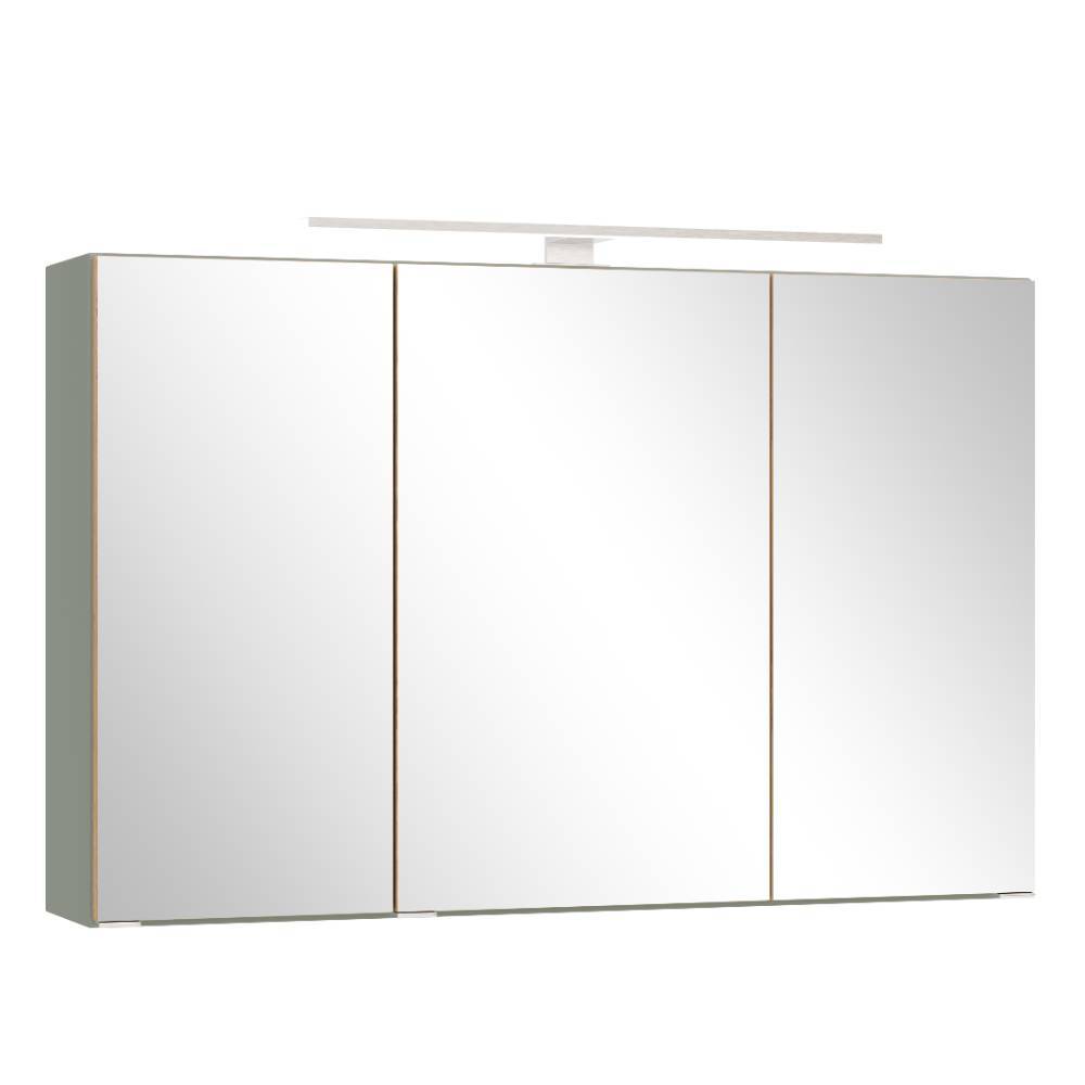 100cm Badezimmer-Spiegelschrank in Graugrün - Malivtros
