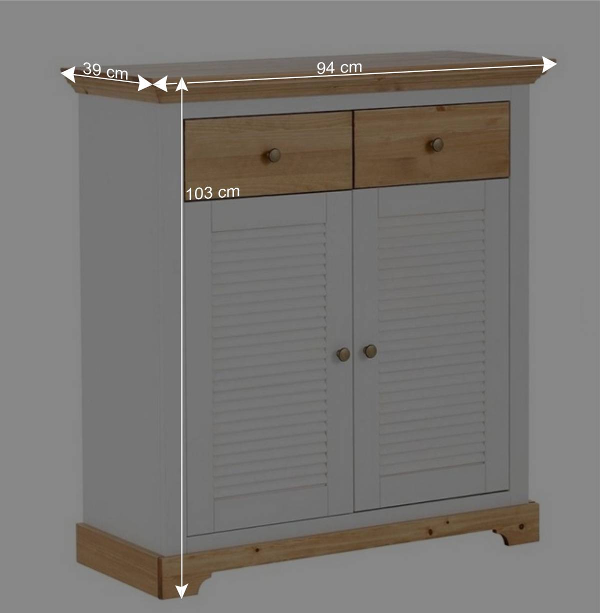 Landhaus Schuhschrank mit Lamellentüren - Axdonira