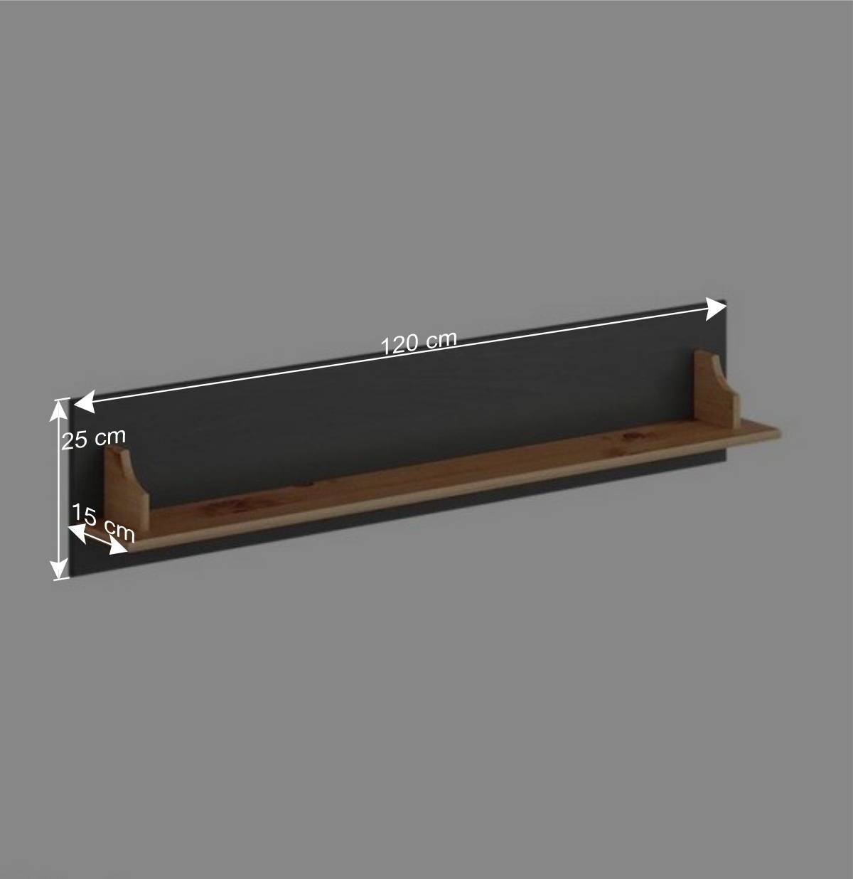 Landhaus Wandboard in Grau und Kiefer - Eromsia (2er Set)