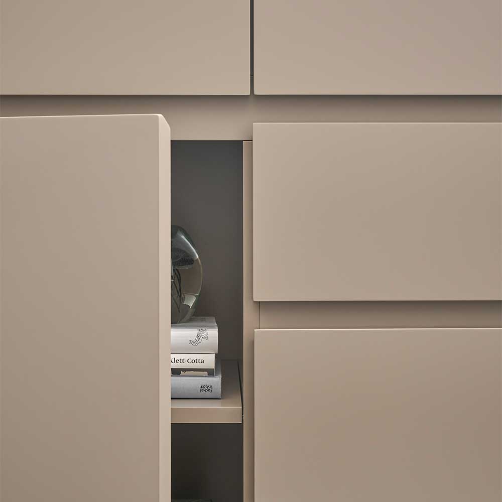 150x86x40 Moderne Kombi-Kommode in Taupe - Anja