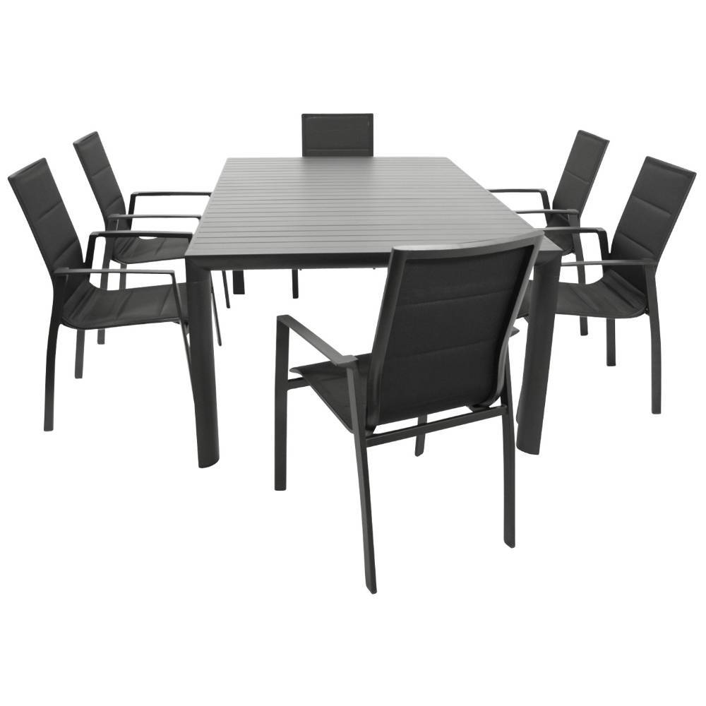 Gartensessel mit Ausziehtisch Set - Lagada (siebenteilig)