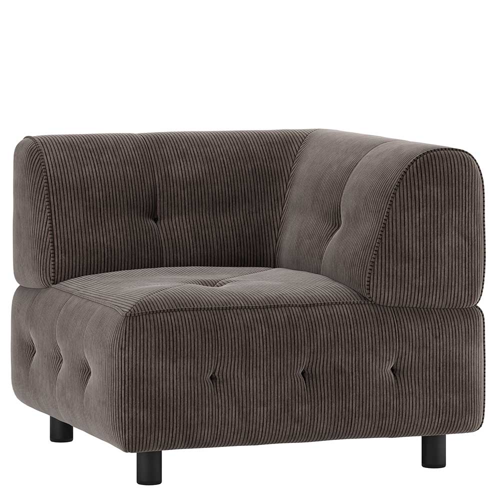 Sofa-Eckelement in Graubraun Cord-Bezug - Vita