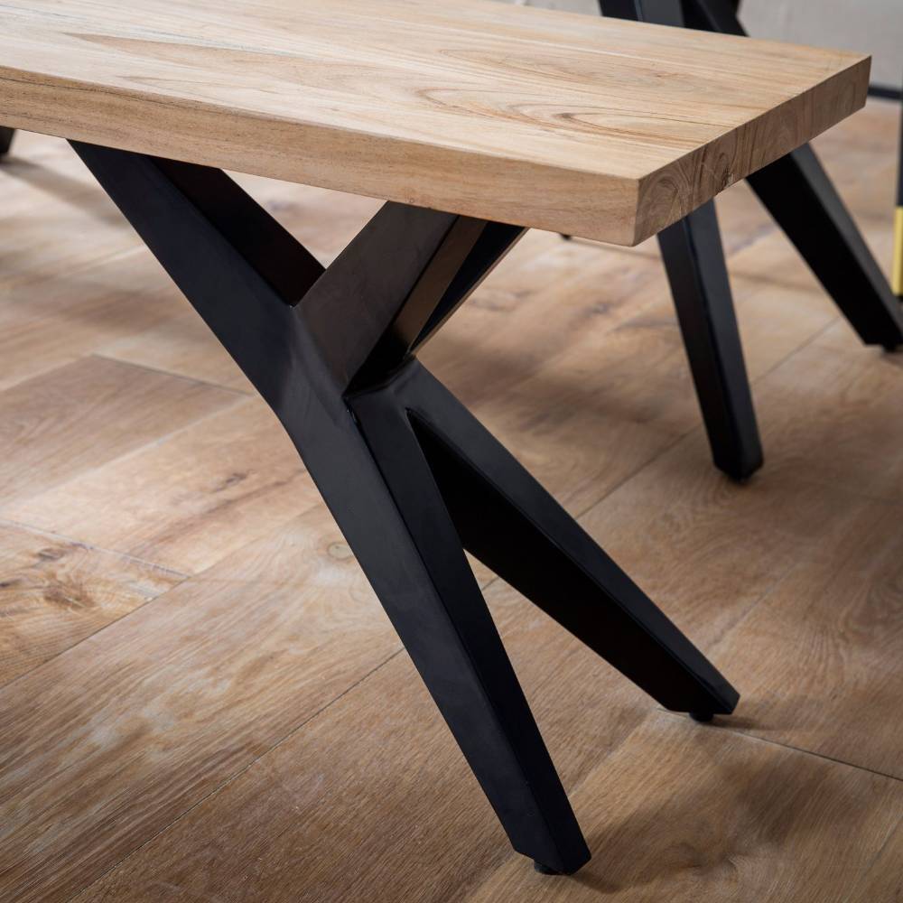 Design-Esstischbank aus Akazie Massivholz - Krispan