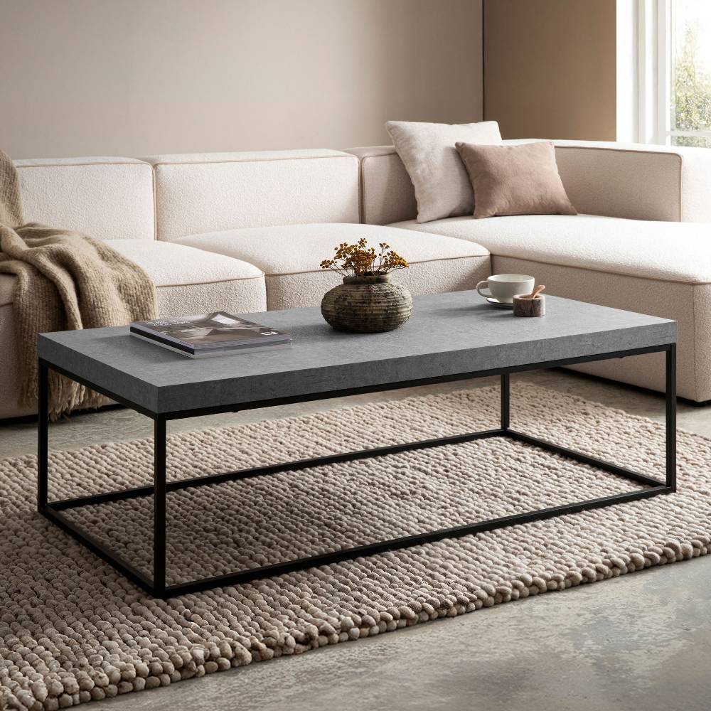 Wohnzimmer Couchtisch in Beton Grau - Scarperion