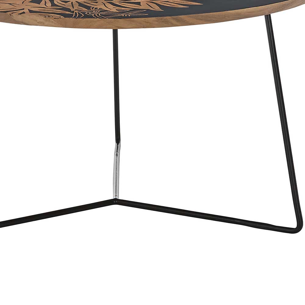 Couchtisch mit Blatt Motiv Druck - Palermo