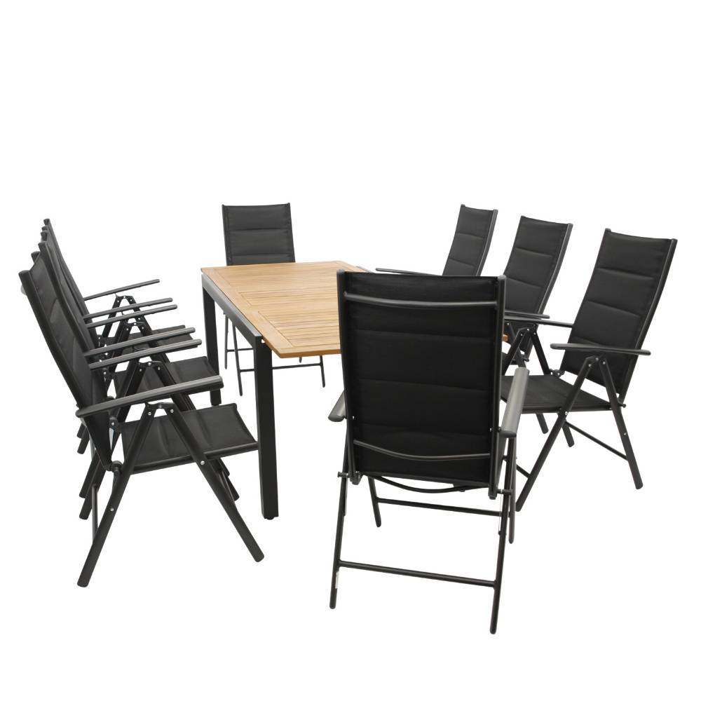 Outdoor-Ausziehtisch mit acht Stühlen - Jily (neunteilig)