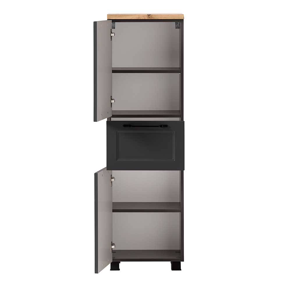 Badezimmer Midischrank in Dunkelgrau - Novelya