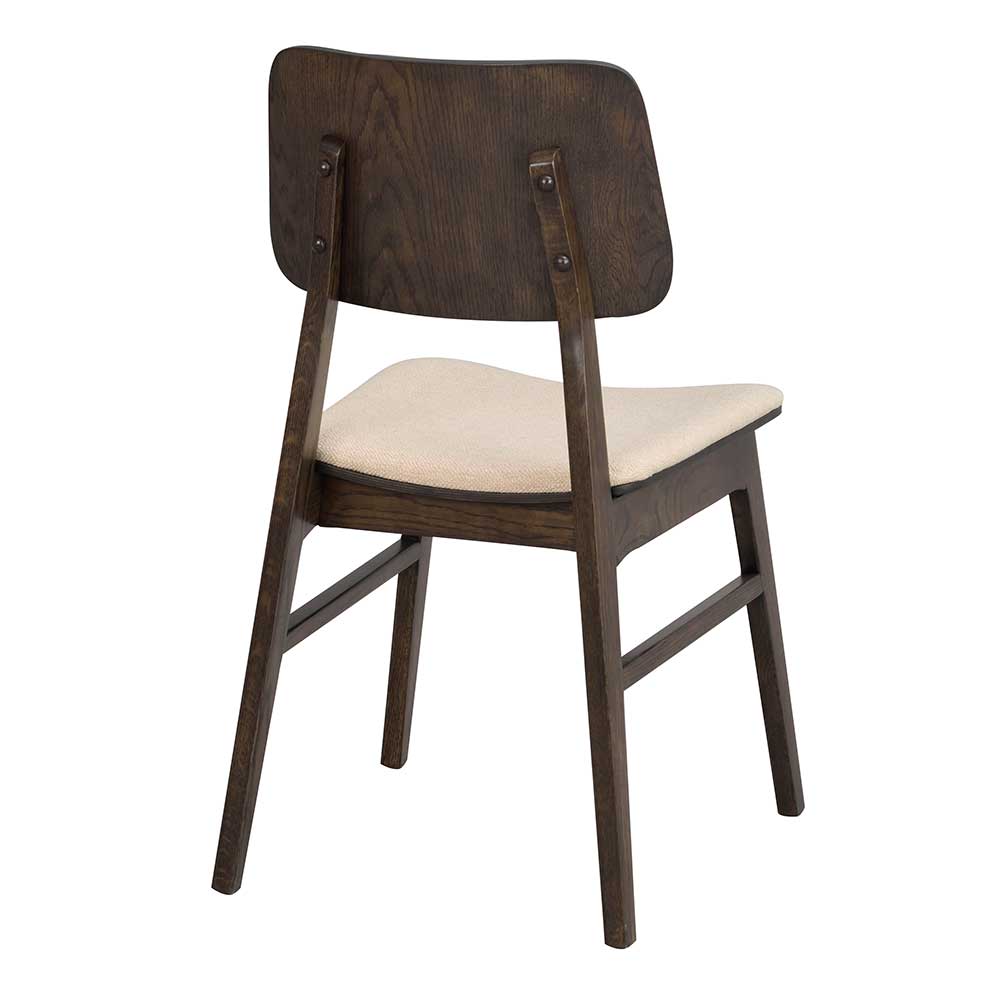 Holzstühle in Dunkelbraun & Beige - Viladeo (2er Set)