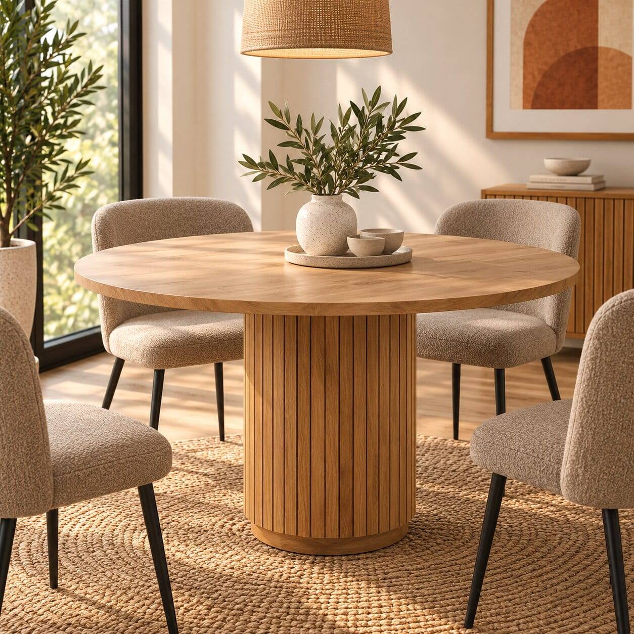 Runder Säulentisch im Skandi Design - Ilvenda
