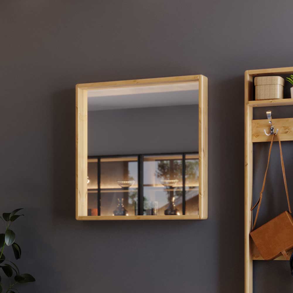 Wandspiegel in Quadratisch mit Holzrahmen - Etvina