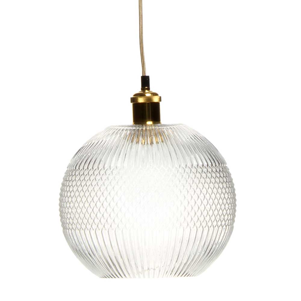 Hängende Lampe in Grau Schirm aus Glas - Marciano