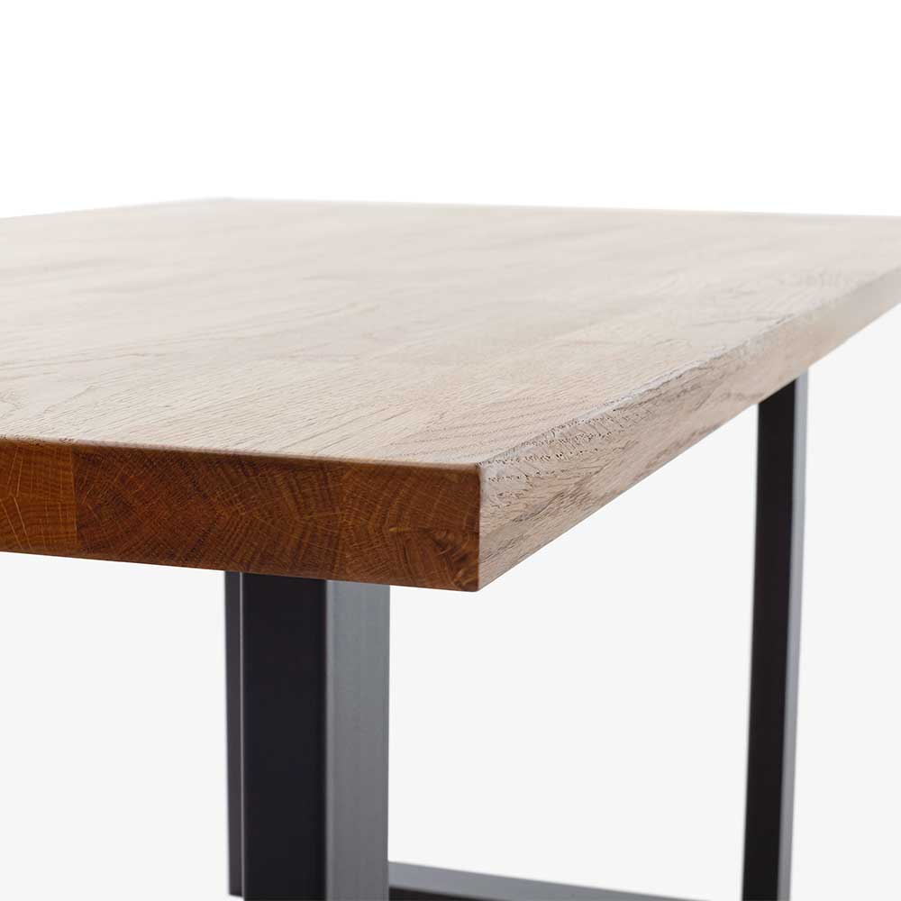 Tisch mit Wildeiche Massivholzplatte - Guven