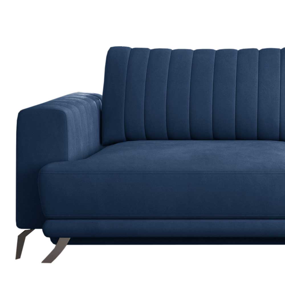 Dunkelblaues Samtsofa mit 145x215 cm Bettfunktion - Mivoje