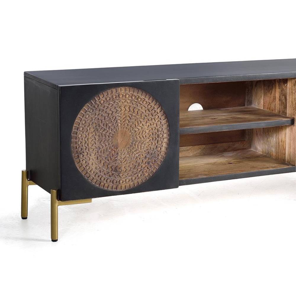 TV Lowboard in Dunkelbraun und Braun - Madiera