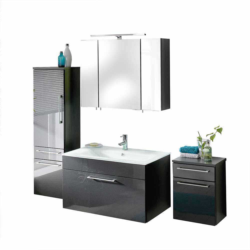 Möbel-Set für das Badezimmer Zenvis in Grau mit Weiß (vierteilig)