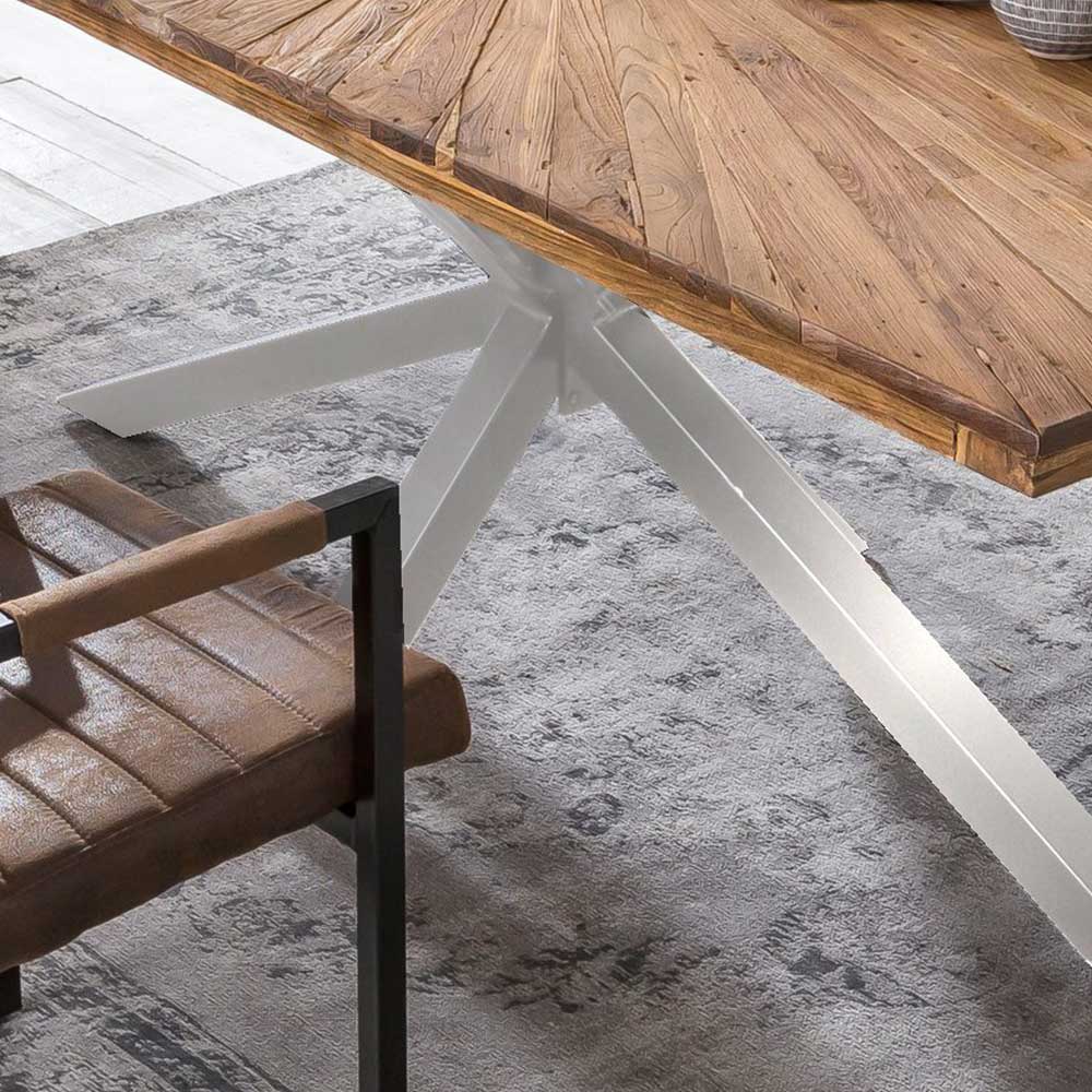 Designer Esszimmertisch aus Teak Holz - Linie