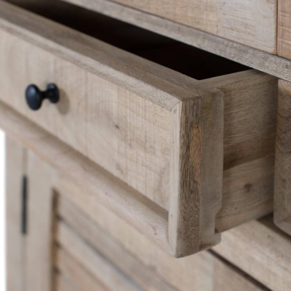 Küchen Vitrinenschrank aus Mangobaum Massivholz - Ajama