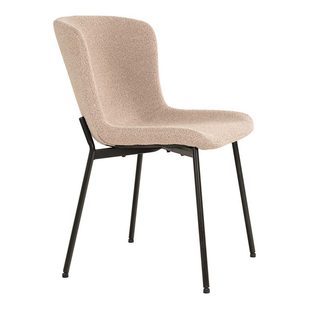 Boucle Esszimmerstuhl in Beige - Coals (2er Set)