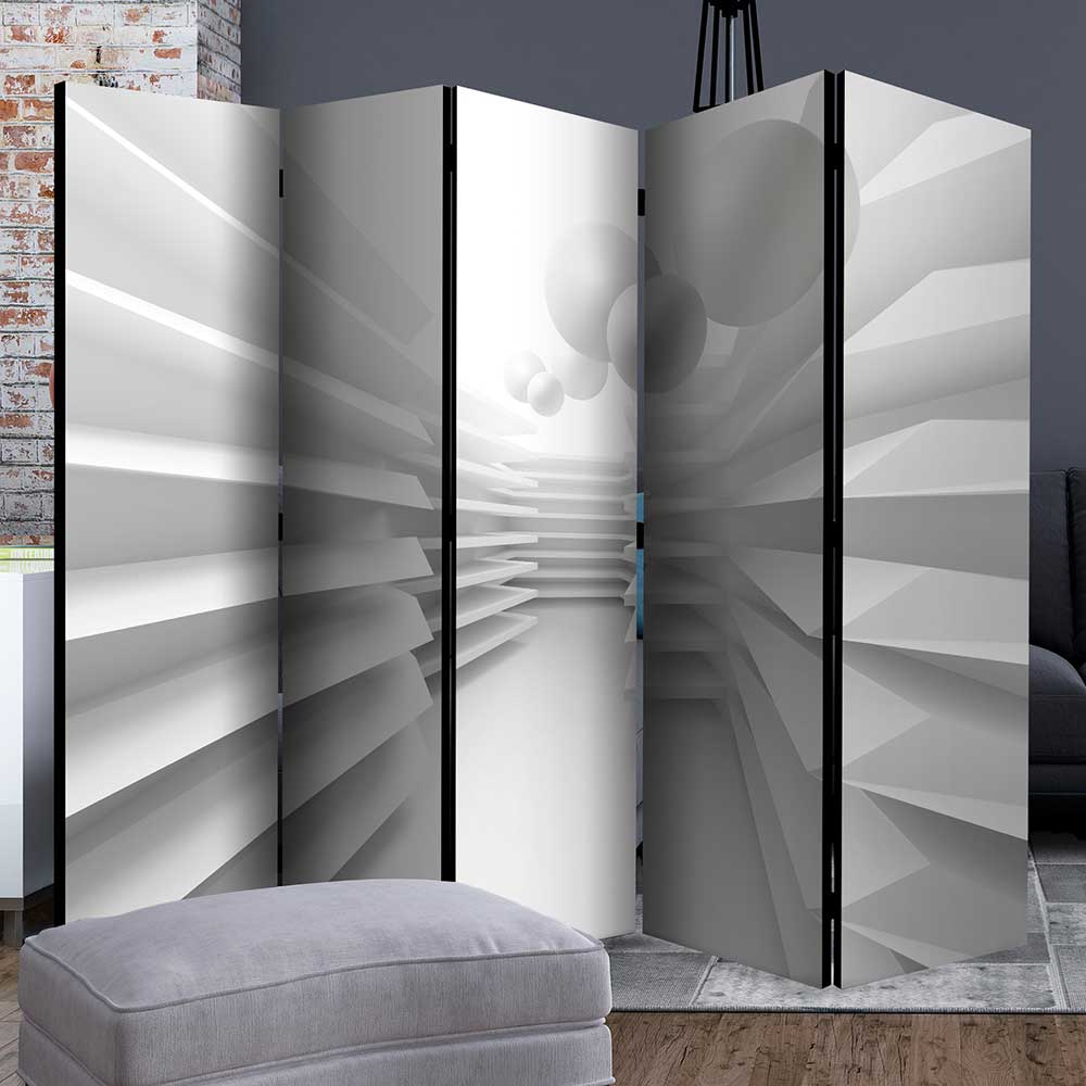 5 Elemente Paravent mit Leinwand Füllung - Tivegus