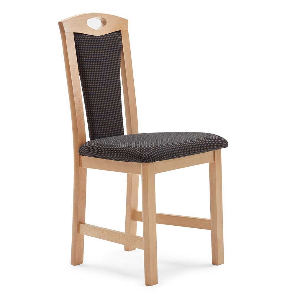 Holzstühle mit Strukturstoff - Ruberta I (2er Set)