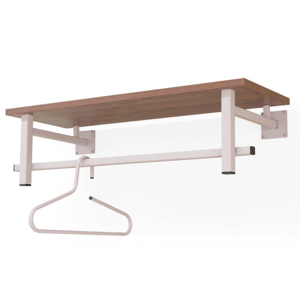 Hängegarderobe in Taupe und Walnuss Optik - Rumion