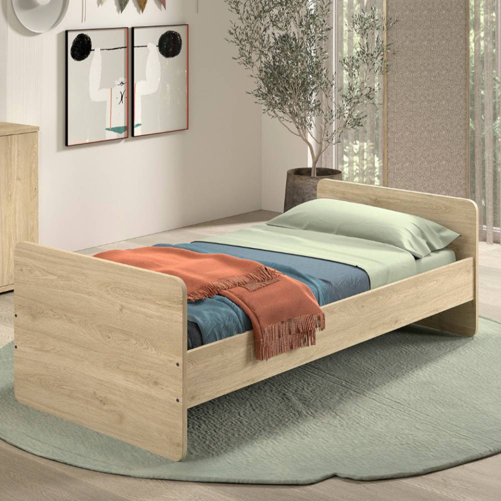 Juniorbett umgebaut als Einzelbett in Eiche Holzoptik für das Jugendzimmer – Choice