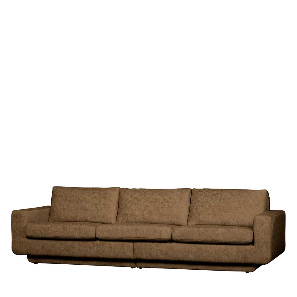282x84x92 Wohnzimmer Couch in Braun Samtbezug - Apolonia