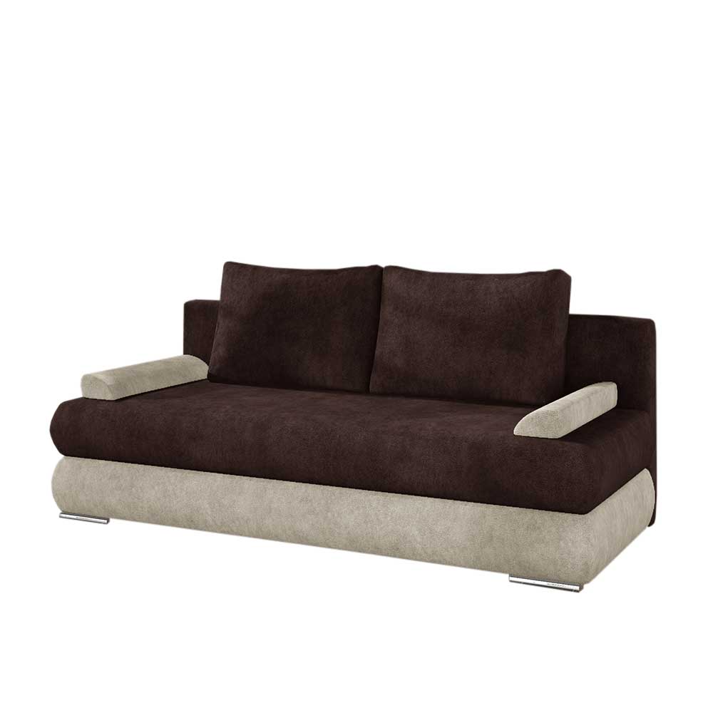 Schlafcouch in Dunkelbraun und Creme - Beaven
