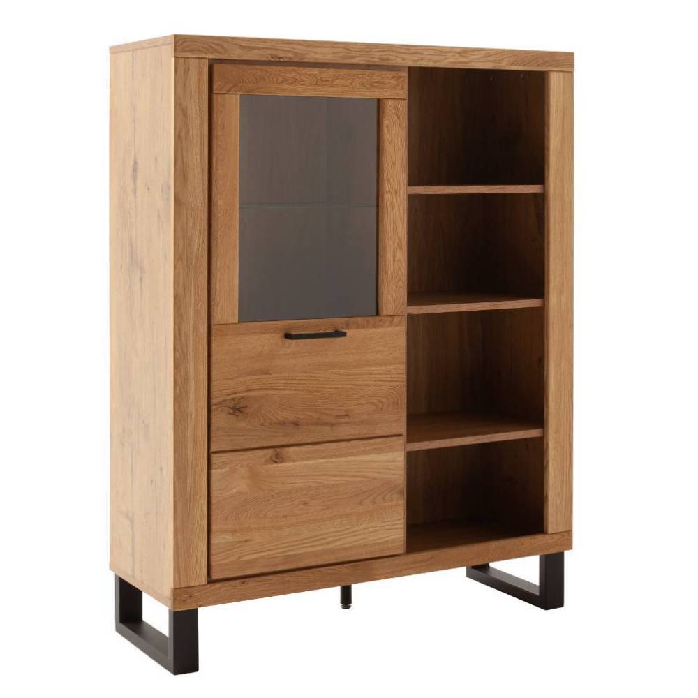 Highboard mit Glas in Wildeiche - Scarlett