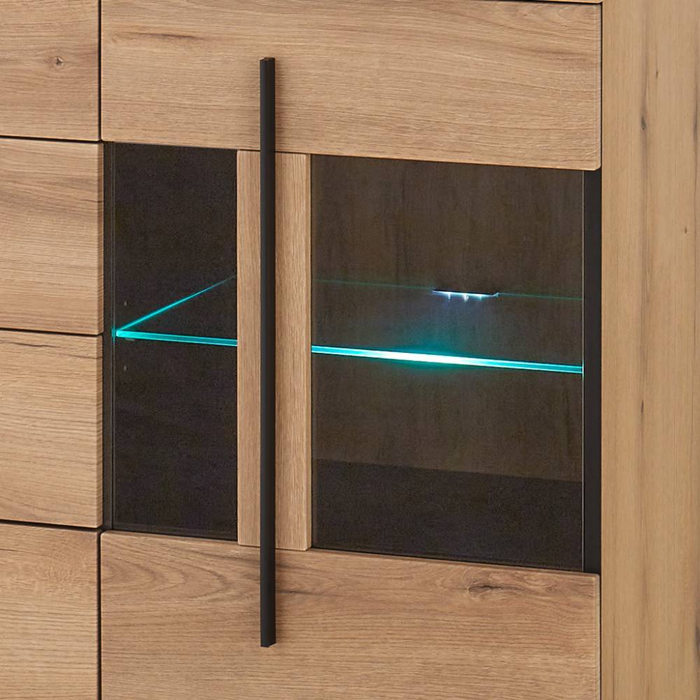 200 cm Sideboard mit Glaseinsätzen - Brocus