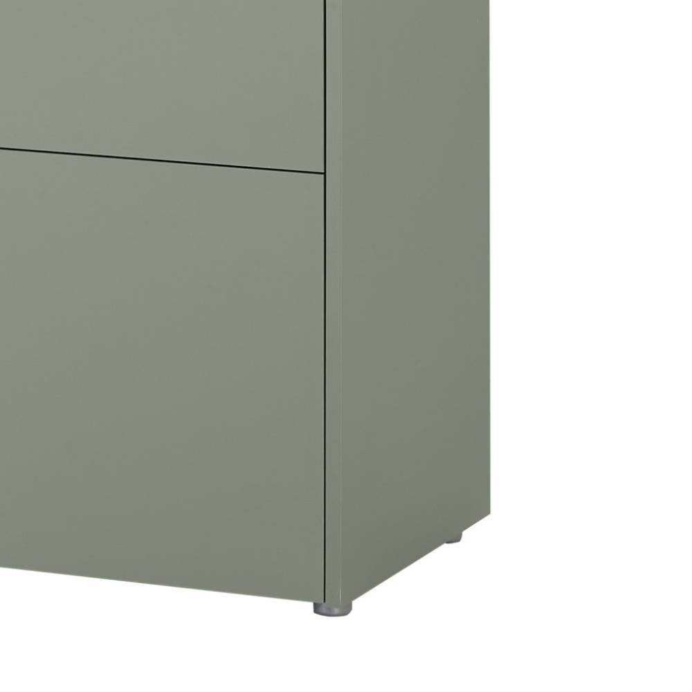 Schlanker Vitrinenschrank in Graugrün - Socotta