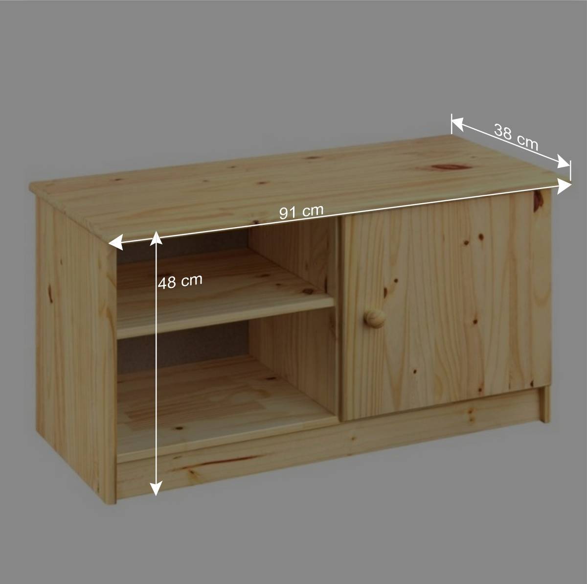 TV Board aus Kiefer Massivholz - Ekorena