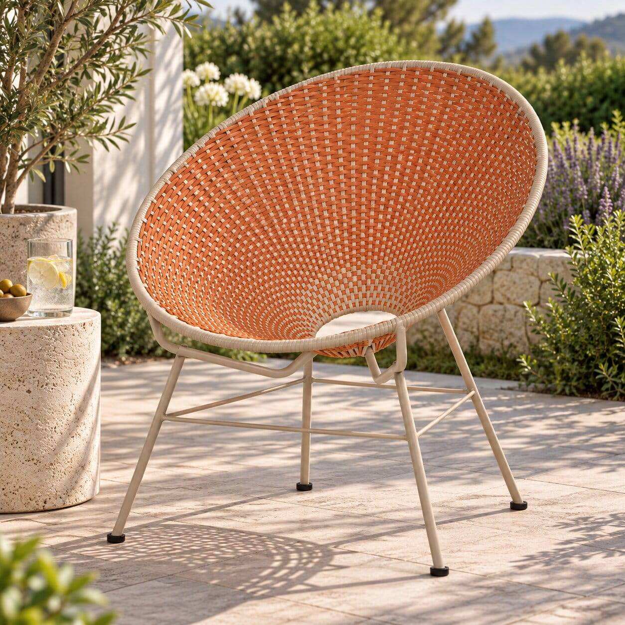Acapulco-Design-Gartenstuhl in Orange - Durac