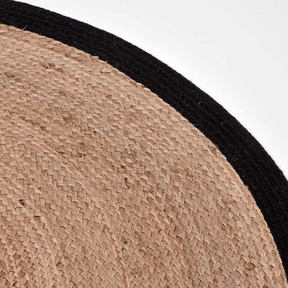 Runder Juteteppich mit Rand aus Baumwolle - Brindusa