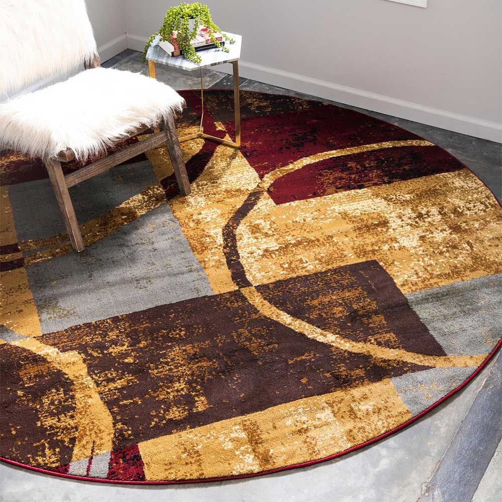 Runder Teppich mit modern-abstraktem Muster - Timon