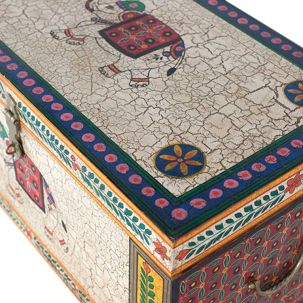 Orient Design Truhe in Bunt mit Elefanten Motiv - Branle