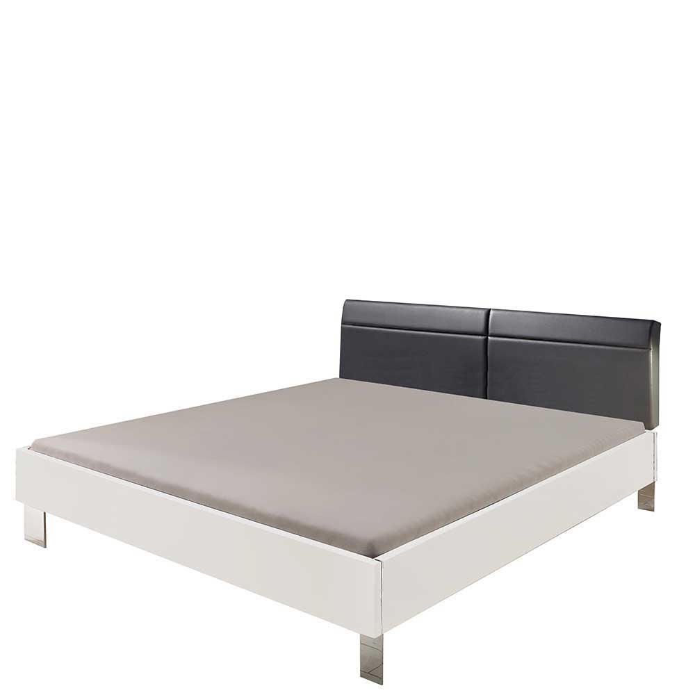 Modernes Bett in Weiß mit Dunkelgrau - Oledra