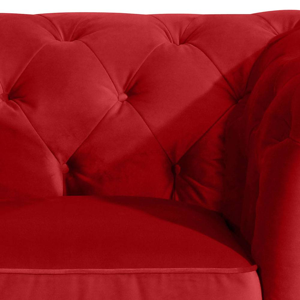 Roter Chesterfield-Sessel aus Samtvelours - Cebaza