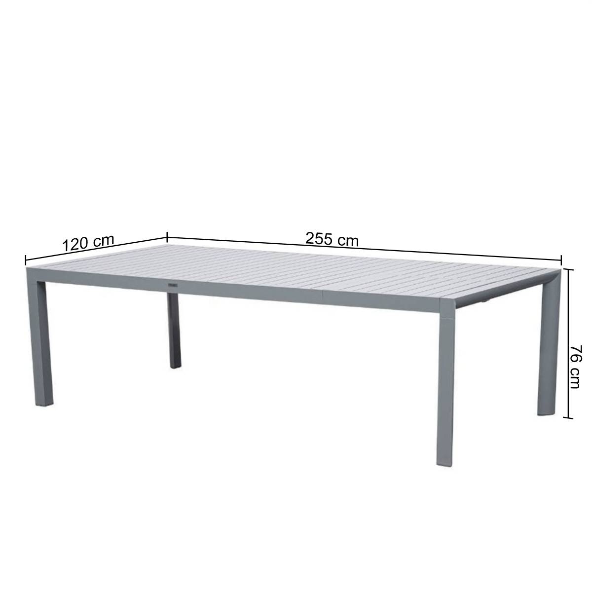 Aluminium Outdoortisch in Silbergrau - This