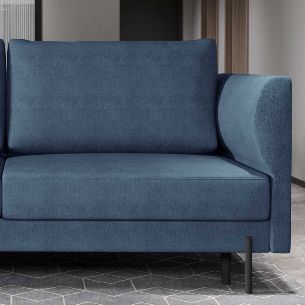 Schlafsofa in meliertem Blaugrau Stoffbezug - Ipsum