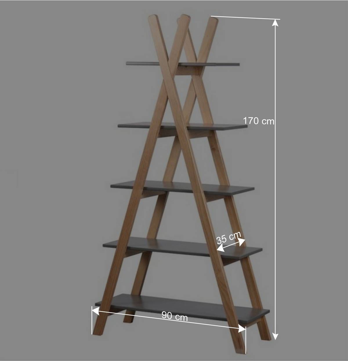 90x170x35 Kinderzimmer Regal Dreieck Design - Istiane