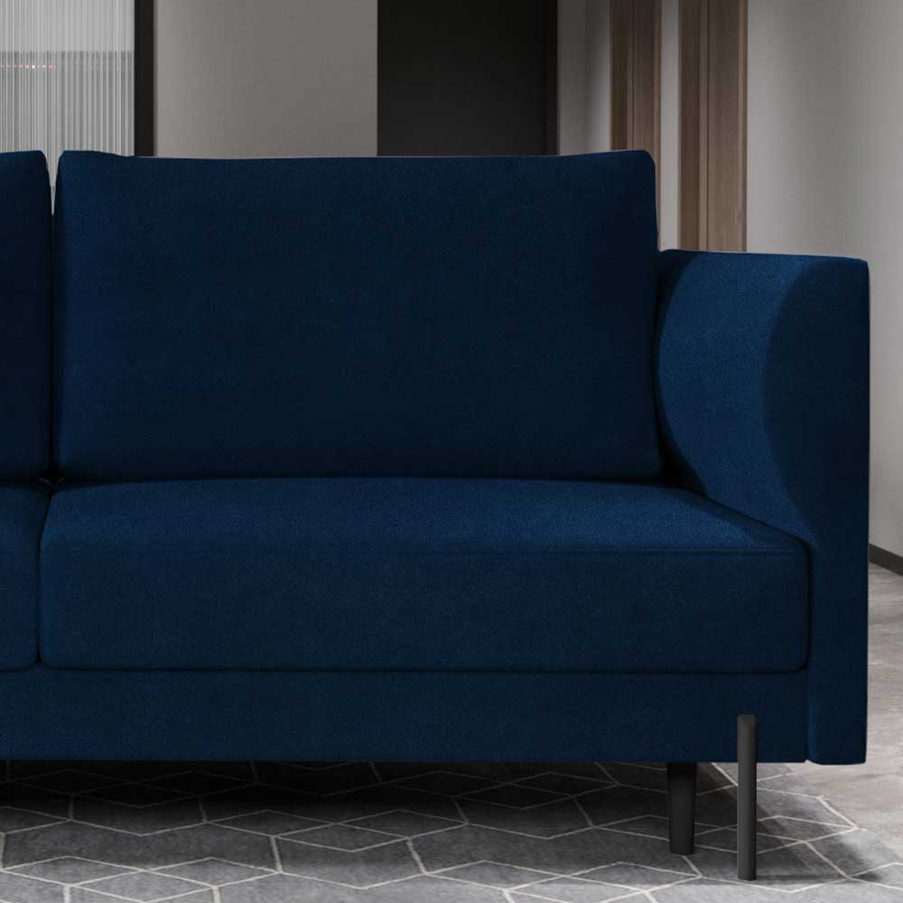 Klappcouch in Dunkelblau Samt - Saturn