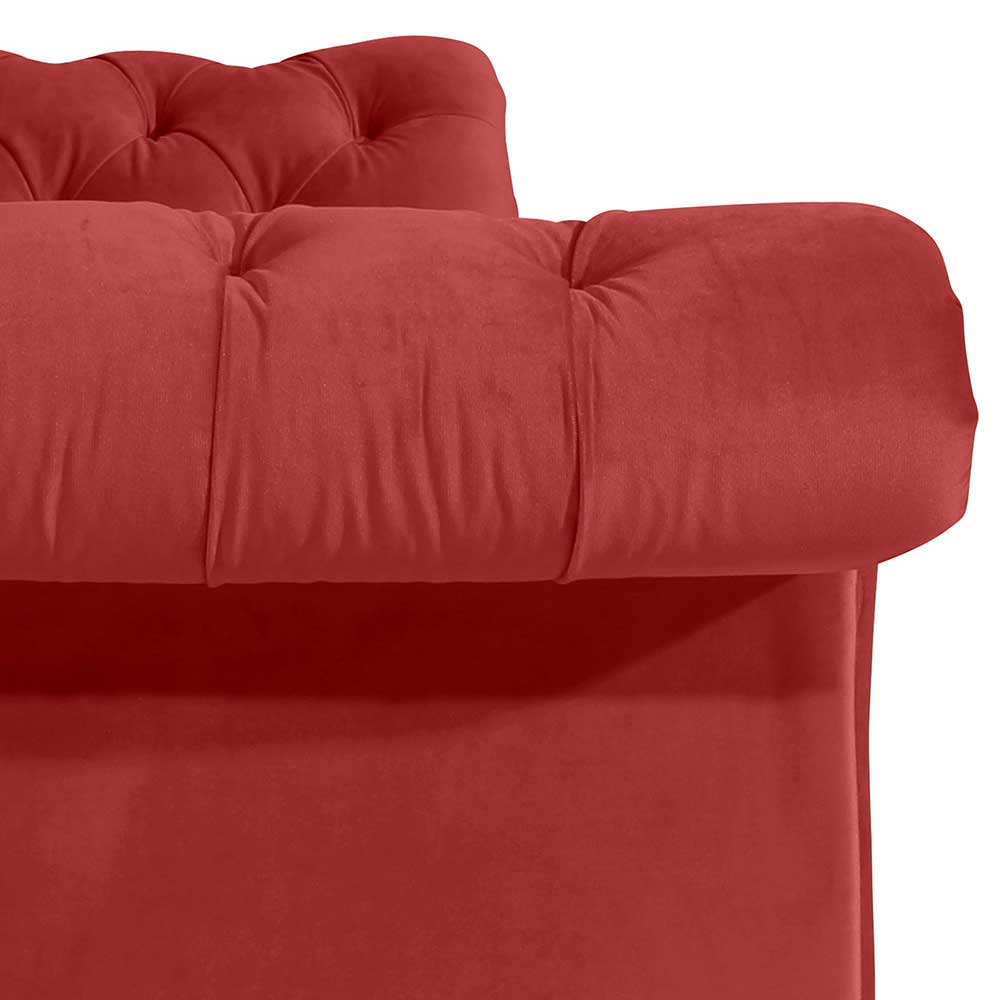Rotes Zweisitzer Sofa im Barockstil - Henissa