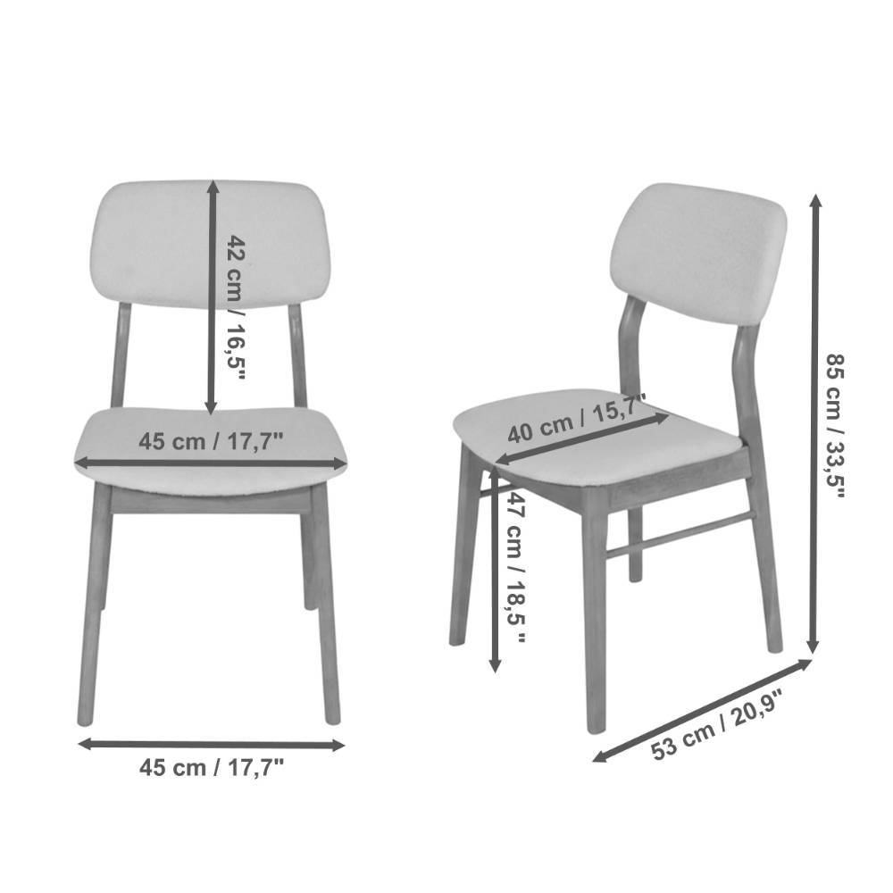 Polsterstühle in Offwhite und Schwarz - Pyra (2er Set)