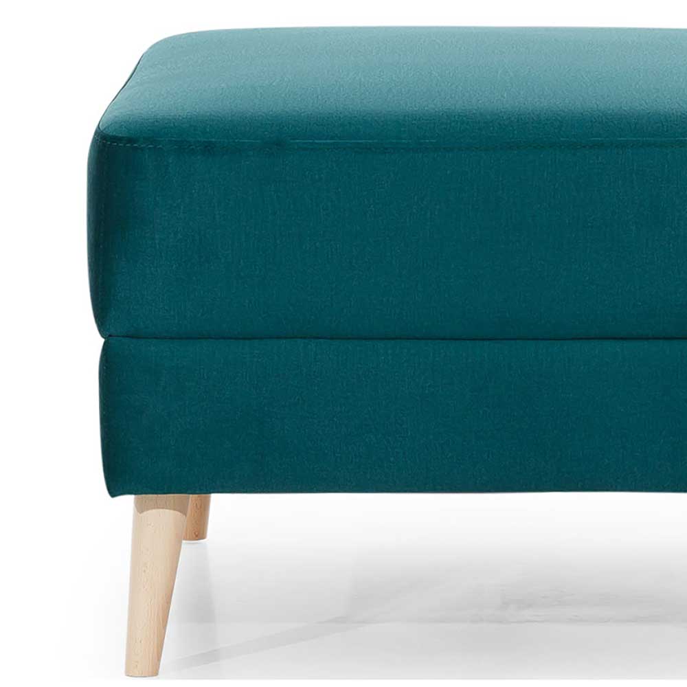 Couchhocker aus mattem Samt in Grün - Mingo