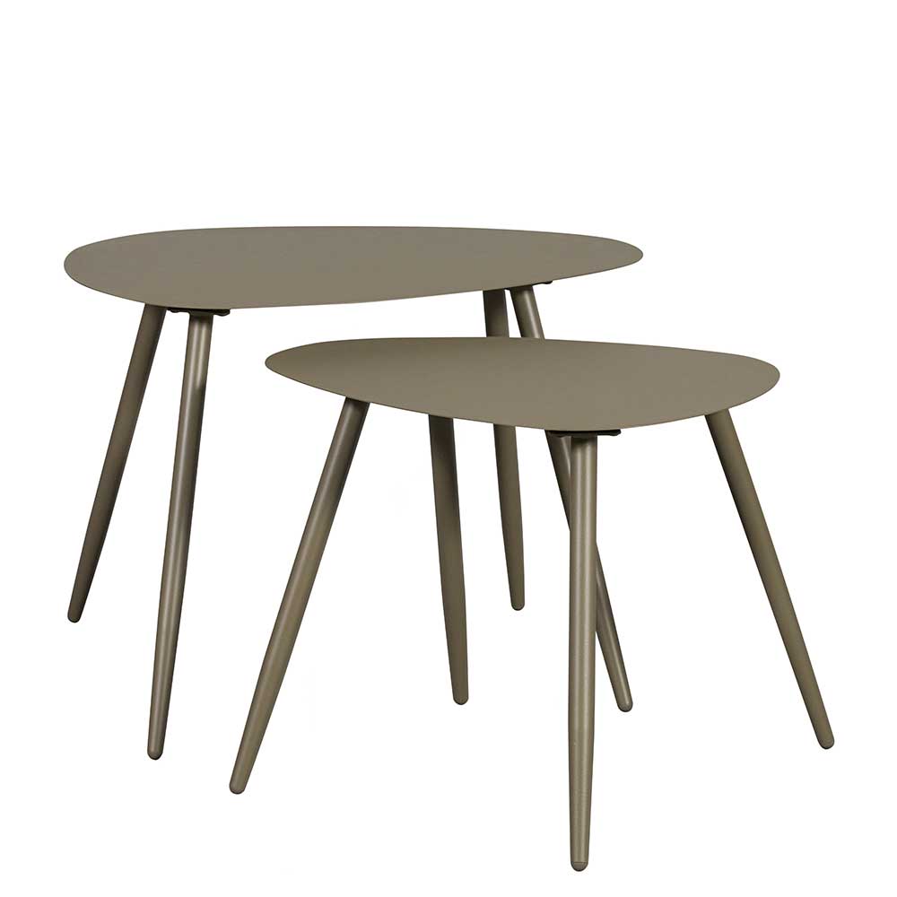 Indoor Outdoor Tische in Graugrün - Eli (zweiteilig)