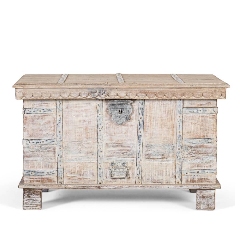 Shabby Chic Truhe in Antikweiß - Leida